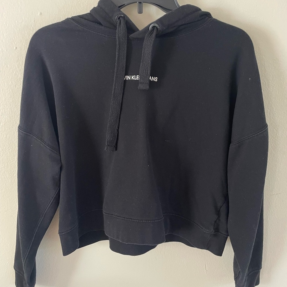 Calvin Klein Jeans Women’s Cropped Black  Hoodie Size S